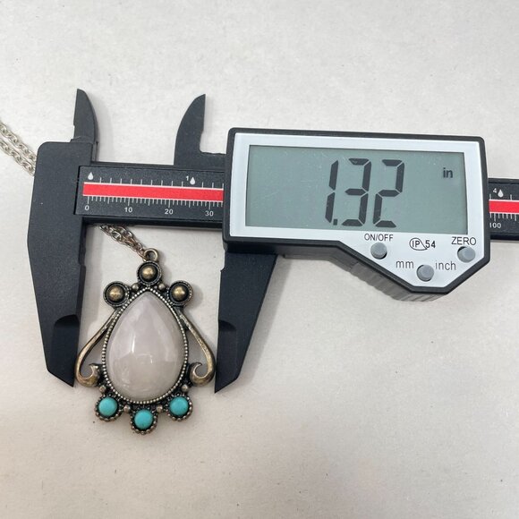 Freedom Brand Pendant Chain Necklace Southwest Silver-Tone‎ Turquoise Color - Picture 10 of 11